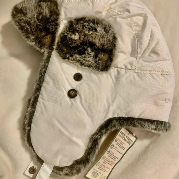 Eddie Bauer Size Lxl Down Faux Fur Hat 